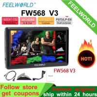FEELWORLD FW568 V3 5.5 Inch Portable Camera DSLR Field Waveform Monitor 4K HDMI In Out Full HD 1920x1152 Tilt Arm Power Output