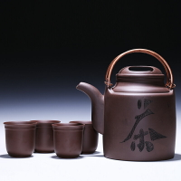 包郵紫砂壺大號洋筒銅手提梁大茶壺大容量茶具家用大涼茶壺