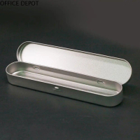 OFFICE DEPOT 5 cái Đa năng Bạc Hộp đựng đồ Nhẹ Trống rỗng Hộp thiếc Sắp xếp bút Hộp kim loại Văn phò
