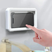 Adjustable Phone Holder Waterproof Shower 360 Degree Rotation Wall Mirror Mount Mobile Phone Holder for Bathroom Bathtub Kitchen