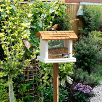 餵鳥器 餵食器 鳥糧盒子 喜納風云際會喂鳥臺庭院戶外置地布施喂食器 花園園藝裝飾園林造景
