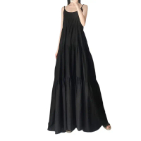 Plus Size Strap Dress for Women, Long Korean Style Summer Dress for Plus Size, Covers Belly, Slimmin