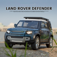 118 Range Rover Defender SUV ล้อแม็กรถยนต์รุ่น D Iecast โลหะของเล่นรถออฟโรดรุ่นรุ่นเสียงและแสงจำลองเด็กของขวัญ