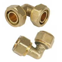 Fit Tube IDxOD 12x16/14x18/16x20/20x25/26x32mm PEX-AL-PEX Elbow Pipe Fitting Brass Pipe Connector For Floor Heating