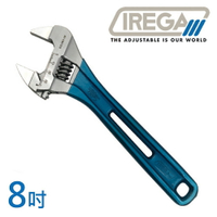 【IREGA】輕量型超薄大開口活動板手-防滑柄-8吋 92LWD30-200