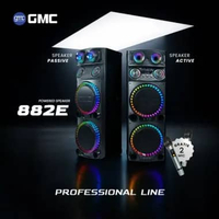 GMC Speaker 882E – Professional Line Bluetooth Karaoke Speaker 4x12” – 420W, 2 UHF Wireless Mic, Sup