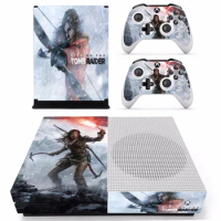 Rise of The Tomb Raider Skin Sticker Decal For Microsoft Xbox One S Console and 2 Controllers For Xbox One S Skin Sticker Vinyl