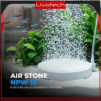 LIVO Bubble Oxygen Batu Aerator 15CM Bulat Gepeng Nano Air Stone Gelembung Oksigen Aquarium Kolam Ik
