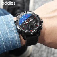 addies Brand Men New Military Watch Fashion Luxury Man Electronic Wristwatch Multifunctional Waterproof Silicone Calendar Clock
