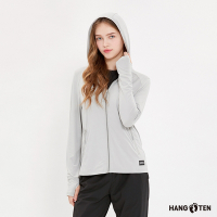 Hang Ten-女裝-恆溫多功能-涼感高彈防曬安全反光冰沙外套-銀灰