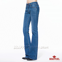 BRAPPERS 女款 新美腳Royal系列-女用中低腰彈性小喇叭褲-藍