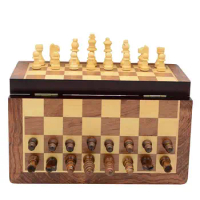 Magnetic Chess Board Set Durable Handmade Solid Wood Chessboard Magnetic Chess Pieces For Desktop Entertainment
