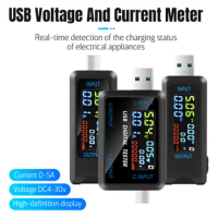 10-in-1 USB Tester DC Digital Voltmeter Amperimetro Current Voltage Meter Amp Volt Ammeter Detector Power Bank Charger Indicator