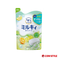 (任選)日本牛乳石鹼 牛乳精華 柚子果香沐浴乳補充包400ml