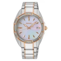 SEIKO Classic SKK878P1 Jam Tangan Wanita Elegan dengan Dial Mother Of Pearl & Diamond Tali Stainless