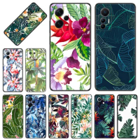 Tropical Plant Green Leaf Black Phone Cases for Xiaomi 12S 12T 12 13 Lite Mi CC9 Redmi A1 A2 12C Note12 Pro 4G 5G Plus Cover