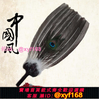 復古中國風諸葛亮孔明羽毛扇子孔雀羽毛扇擺件工藝扇大號禮品扇子
