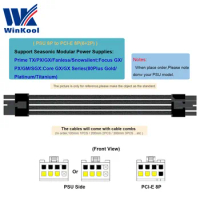 WinKool Modular PSU Individually PCI-E 8Pin (6+2P) Male Sleeved Cable For Seasonic Power Supply TX PX GX FX GM Series