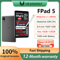 New Headwolf Fpad5 Android 14 Tablet Netflix L1 8.4-inch pad Helio G99 8GB+8GB Ram 128GB Dual SIM Card Dual Speaker 5500mAh