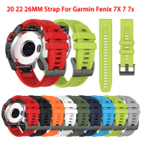 26 22 20MM Silicone Watch Band Straps For Garmin Fenix 7X 7 7s 5 5X Plu Easyfit Wristband Fenix 6X 6 Pro 6s Smart watch Bracelet
