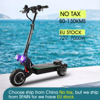 FLJ 72V 7000W Electric Scooter with Dual motors engines acrylic led pedal Top Speed E Bike Scooter e