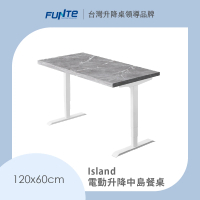 【FUNTE】Island 電動升降中島餐桌/二節式 120x60cm 十色可選(辦公桌 電腦桌 工作桌 大理石紋)