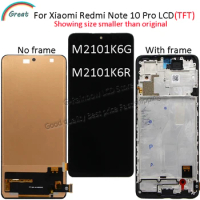 Incell For Xiaomi Redmi Note 10 Pro LCD with Frame M2101K6G, M2101K6R Touch Panel Screen Digitizer For Redmi Note 10Pro LCD TFT