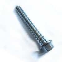 SP010 六角頭螺絲 1/4 X 2英寸電白 水泥壁釘（100支/包）鍍鋅 六角華司鐵板牙(水泥螺絲 六角釘)