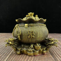 Archaize Seiko brass dragon turtle Treasure bag Home decoration crafts statue
