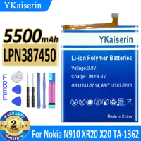YKaiserin Battery LPN387450 5500mAh for Nokia N910 XR20 X20 TA-1362 Mobile Phone Bateira + Free Tools