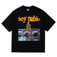 Kaos Nebula Vintage BoyPablo Hitam lengan pendek