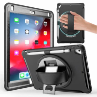 New Shockproof TPU Fundas Rotation PC Stand Tablet Case for iPad 6 5 Pro 9.7 2018 2017 iPad5 iPad6 Air 2 Air2 Cover Coque Shell