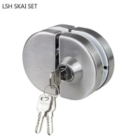1 Set 10-12mm Double Open Sliding Door Lock Stainless Steel Glass Door Locks with Keys Safety Lockset Office Security Hardware