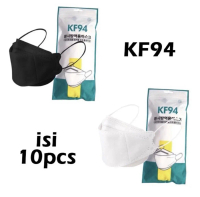 PROMO KF94 - MASKER 4PLY DR ITC ONCARE FISH MASK KOREA HITAM PUTIH ABU