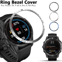 For Garmin Fenix 7/5/6X Pro/6X Sapphire Watch Bezel Ring Stainless Steel Adhesive Anti-scratch Protective Cover RingsAccessories