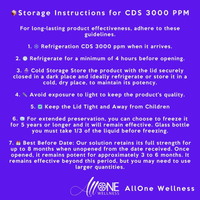 AllOne Wellness |   Chlorine Dioxide ClO2 Pure CDS 3000 PPM Water Purification Solution Drops 125 ml