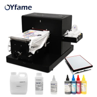 A4 Flatbed Printer Multicolor A4 DTG Printer T-Shirt Printer Directly Print Dark Light Color for tshirt Clothes Printing Machine