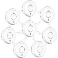 Wireless Interconnected Smoke Detectors, Fire Alarm with 820 ft Transmission Range, Smoke Alarm 10 Year Lithium Battery Operated