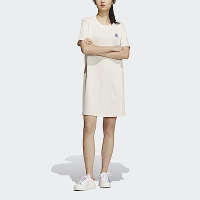 Adidas Summer Dress IK8637 女 連身 洋裝 亞洲版 休閒 棉質 舒適 花卉 三葉草 米白