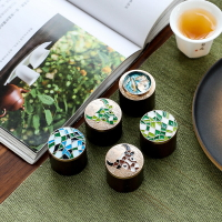 免運 茶具系列 黑檀木景泰藍蓋置實木配件茶壺蓋碗蓋托架日式手工功夫茶具