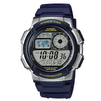 CASIO 世界之城電子數位膠帶錶(AE-1000W-2A)-藍/43.7mm