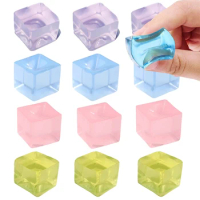 6Pcs Squishy Ice Cube Fidget Toy Stress Ball Squeeze Juguetes Divertidos Party Favors For Kids Birthday Classroom Prizes