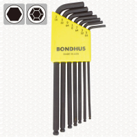 【BONDHUS】7pcs 5/64-3/16球型六角扳手 英制 10945(頭端特殊設計可傾斜25°操作)