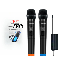 Wireless Microphone UHF Handheld 2 Rechargeable Mike Dynamic Mic Karaoke Microphone Mikecropone Wire