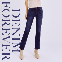 BRAPPERS 女款 新美腳ROYAL系列-低腰彈性九分喇叭褲-深藍