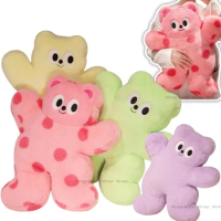 one piece Big Hello Dopamine Dot Teddy Bear Plush Toy Stuffed Animals Hug Throw Pillow Sofa Cushion Decor Girl Office Chair Pad