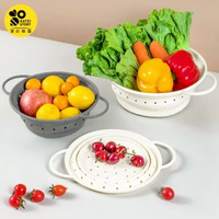 日本家之物語可摺疊硅膠瀝水籃 廚房洗菜盆 水果濾水籃 瀝水置物籃 香港熱賣- 小號純色【食品級✅耐高溫】 均碼