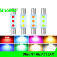 BhoiMo 1x C10W 28mm Led Festoon Bulb 6614F T6 6612 SV8.5 C5W 3030 Dome Vanity Mirror Interior Trunk Door Signal Lamp Car Lights