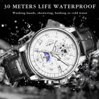Men Watch LIGE Luxury Business Leather Watch For Men Casual Sports Quartz Man Wristwatch Fashion Waterproof Luminous Chronograph