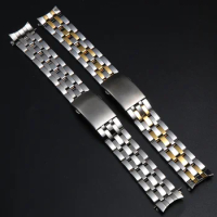 19 20mm stainless steel watchband for Tissot prc200/T17/t461/t014 silver gold watch strap bracelet logo on